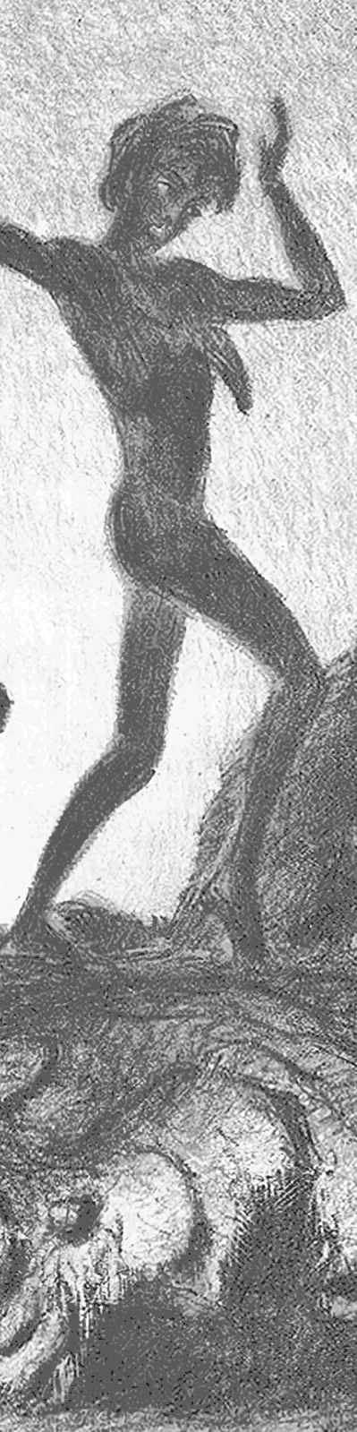 Mowgli dancing on Shere Khan's Hide