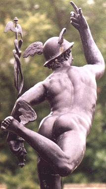 I am a living statue of Giambologna's Mercury