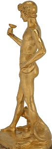 Bacchanal by Jean Antoine Carls - third gilt statuette left view