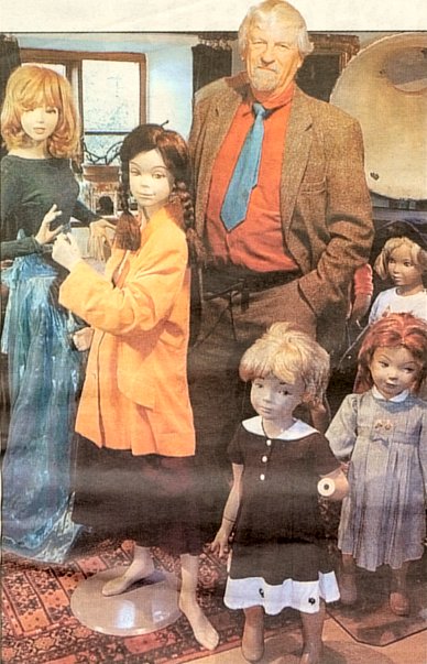 Frank James and some of his mannequins Frank James and some of his mannequins