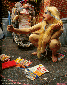 Artist doing a Barbie inspired performance
