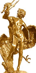 Frederick Macmonnies - Faun and Infant Heron  - gilt bronze statuette