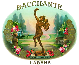 Cigar label based on Frederick Macmonnies - Bacchante