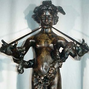 Frederick Macmonnies - Pan of Rohallion statuette, front view (detail) Frederick Macmonnies - Pan of Rohallion statuette, front view detail)
