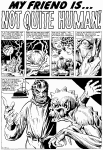 My Friend is Not Quite Human - 1, black and white artwork