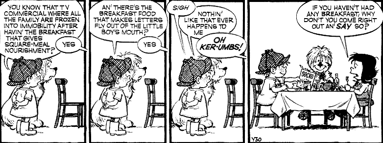 The Perishers discuss the side effects of eating