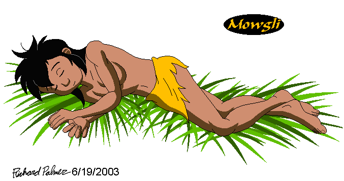Mowgli sleeping - click for non-transparent version