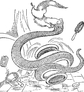 Rikki-tikki fights Nag in the bathroom